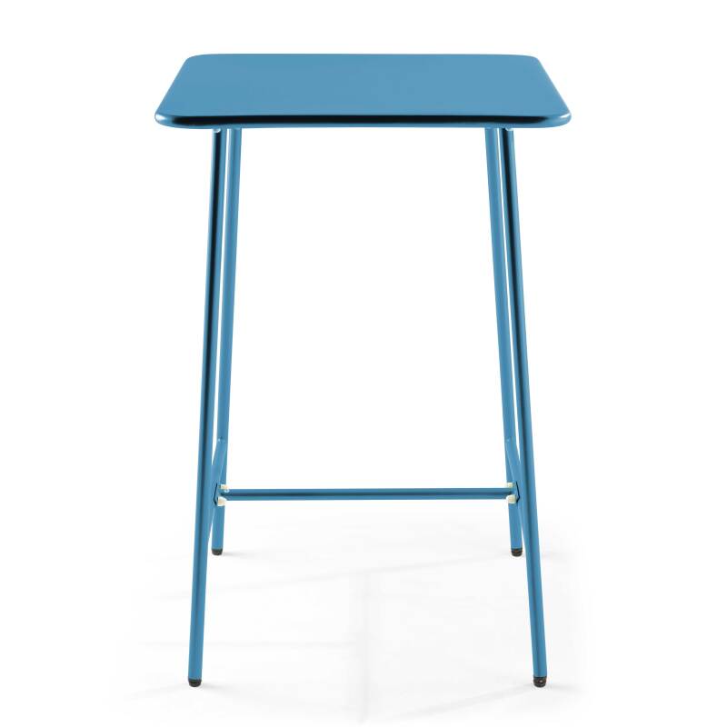 Mesa de bar alta de 70 cm x 70 cm y 4 sillas altas de metal