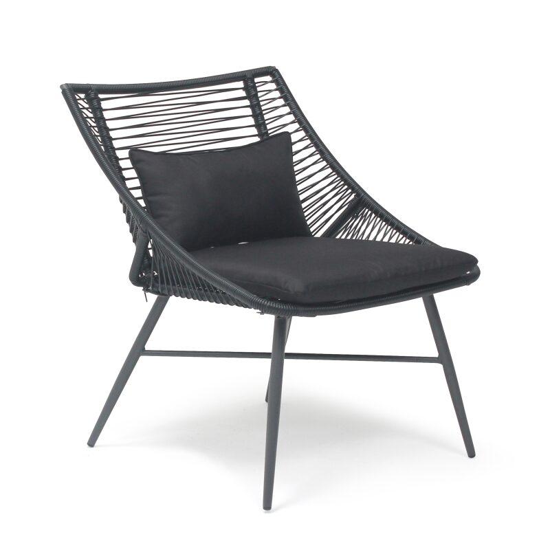 Conjunto de jardín de cuerdas con 2 sillones y 1 mesa de centro