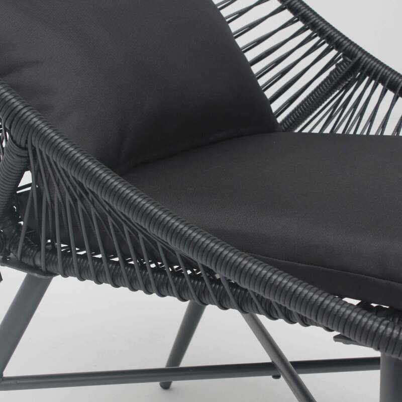Conjunto de jardín de cuerdas con 2 sillones y 1 mesa de centro