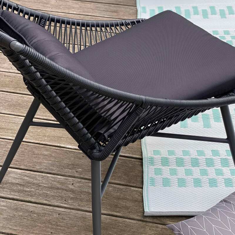 Conjunto de jardín de cuerdas con 2 sillones y 1 mesa de centro