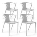 Lote de 4 sillas de plástico con reposabrazos apilables