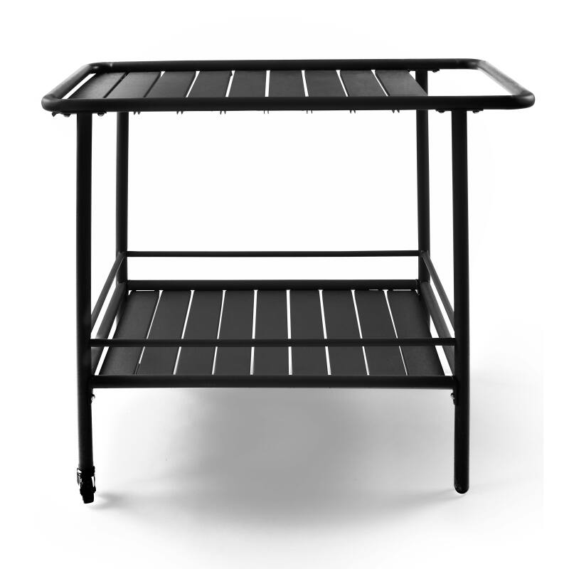 Mesa auxiliar con ruedas de metal estilo industrial (2/7)