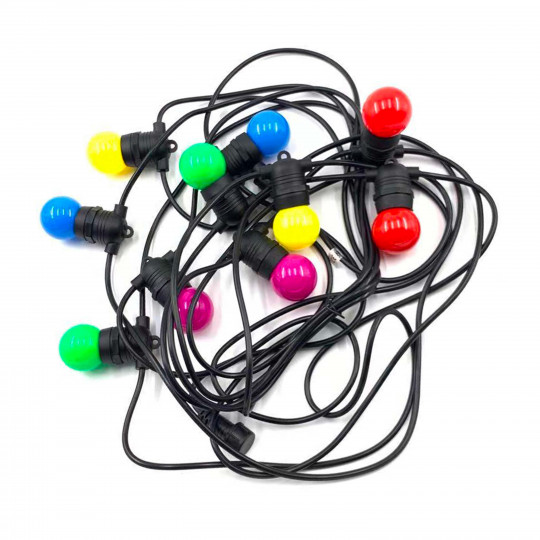 Extensión guirnalda decorativa LED multicolor 10 bombillas 10 m (1/1)