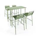 Mesa alta rectangular de conjunto + 4 sillas altas