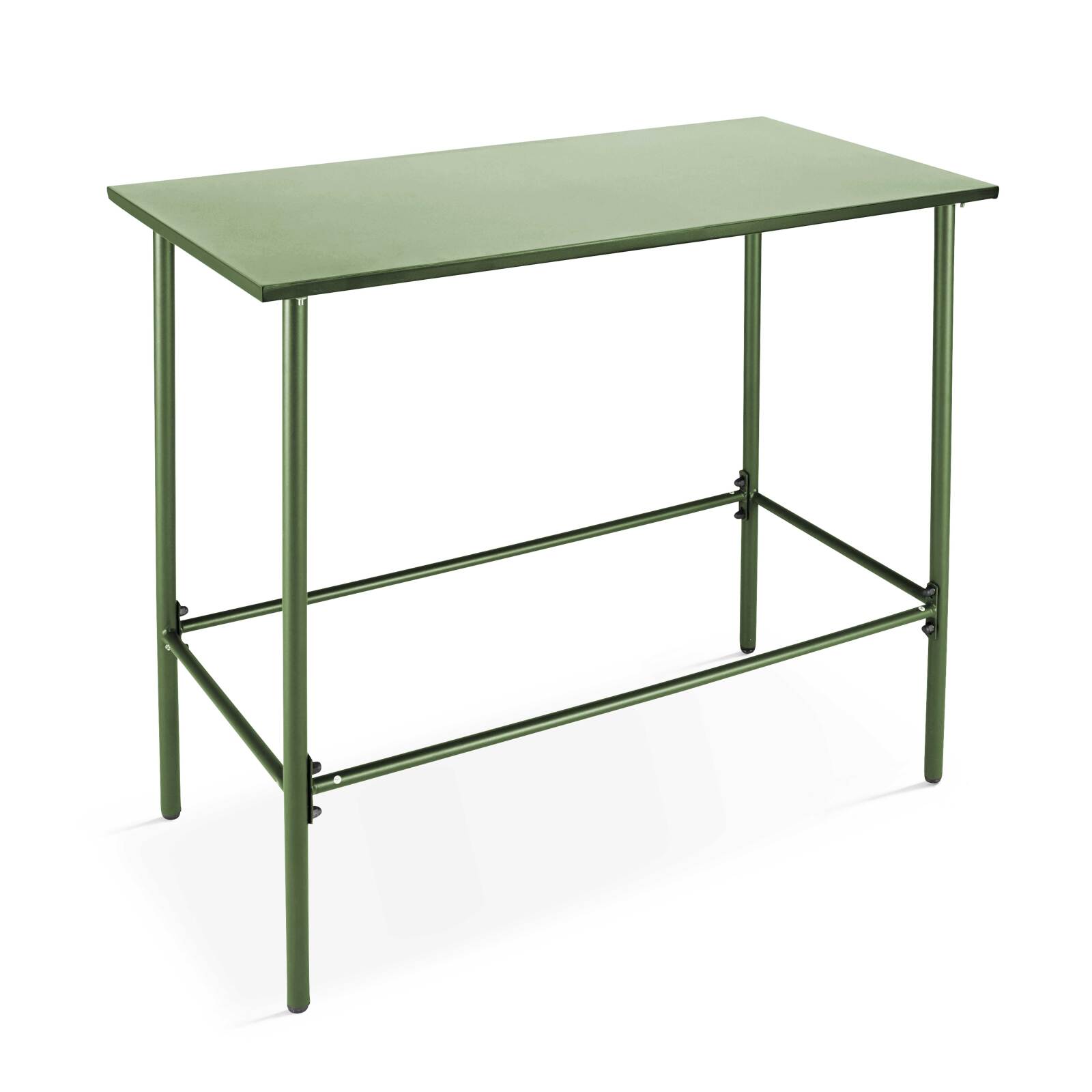 Mesa alta rectangular de conjunto + 4 sillas altas