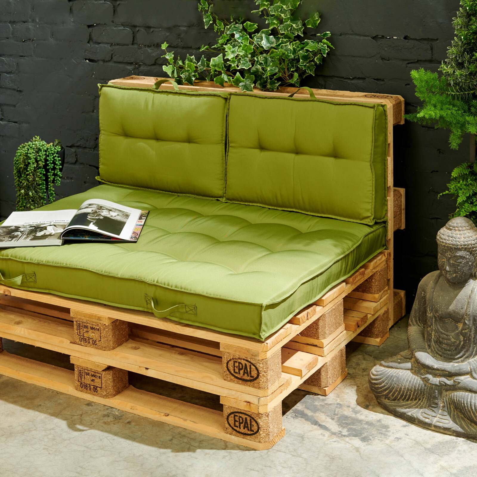 Conjunto de sofá de palets + cojines de jardín