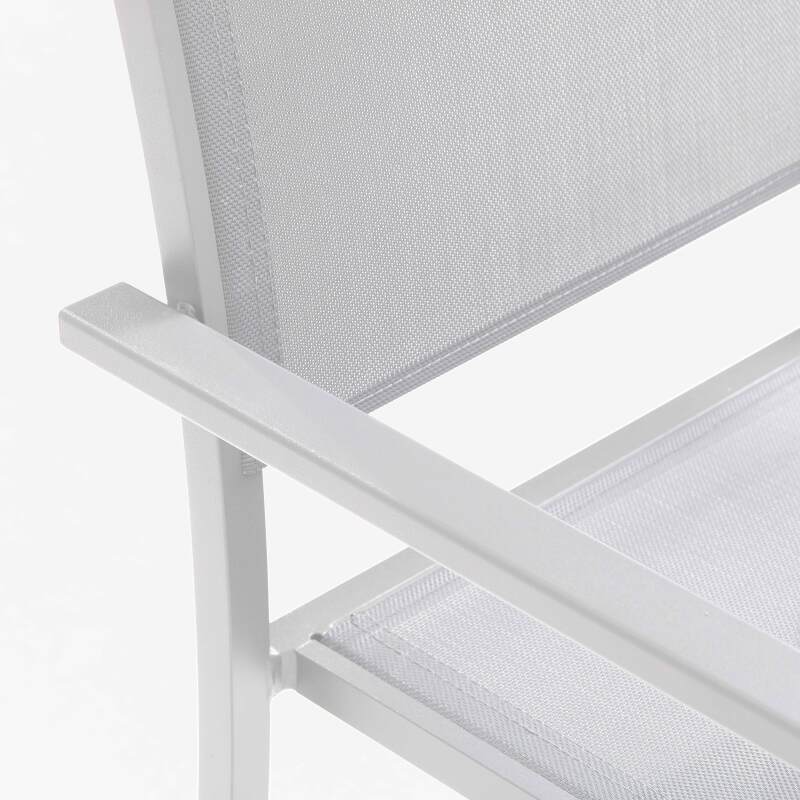 Lote de 2 sillas de jardín con reposabrazos de aluminio y textileno (5/7)