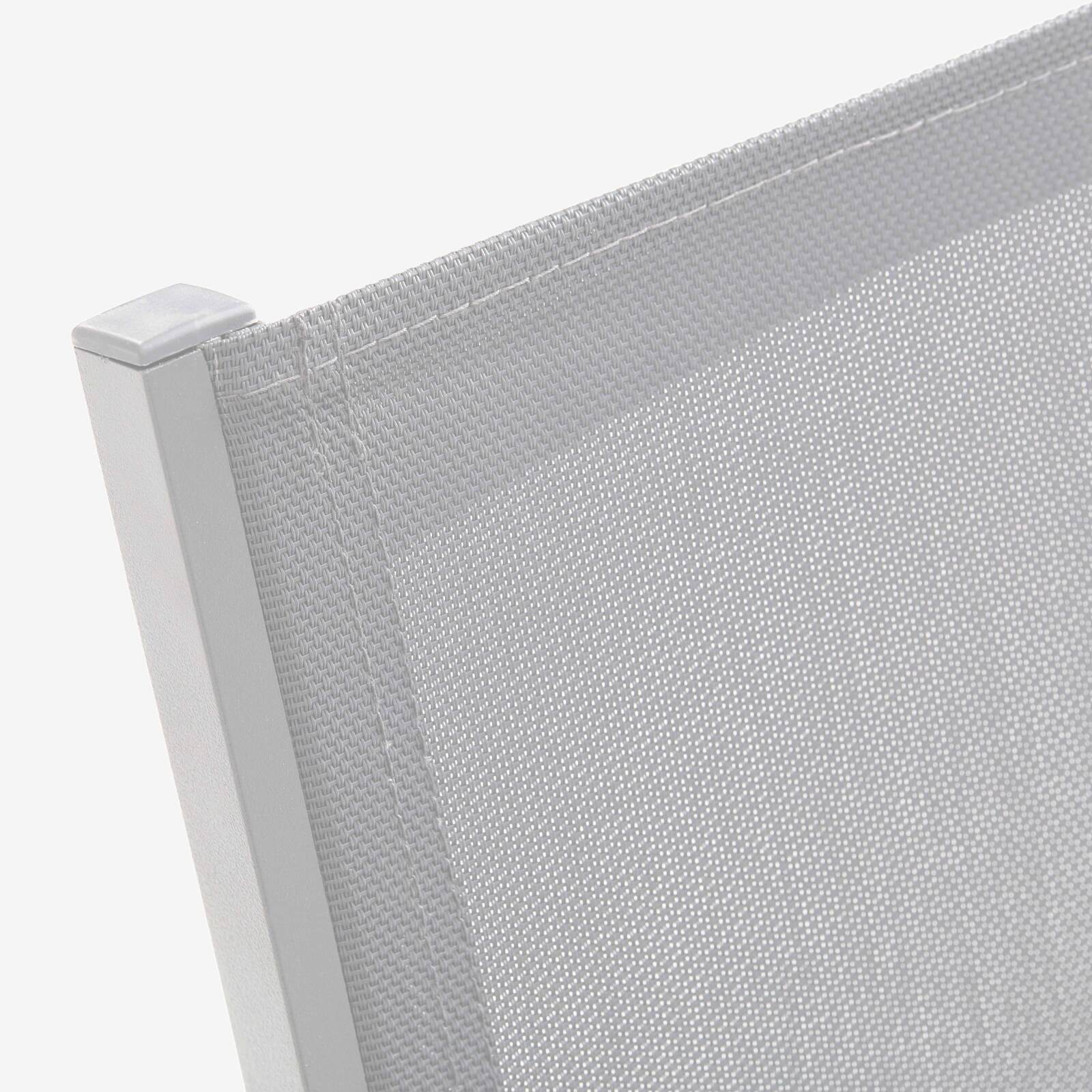 Lote de 2 sillas de jardín con reposabrazos de aluminio y textileno