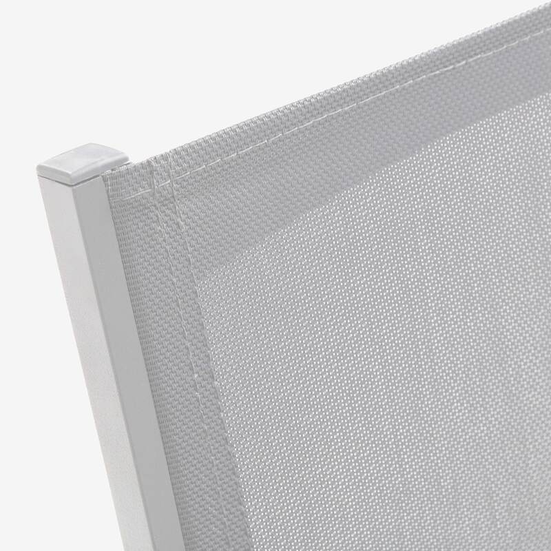 Lote de 2 sillas de jardín con reposabrazos de aluminio y textileno (6/7)