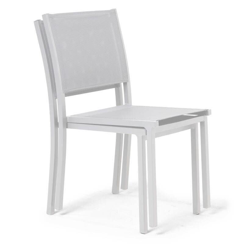 Lote de 2 sillas de jardín de aluminio y textileno (2/7)