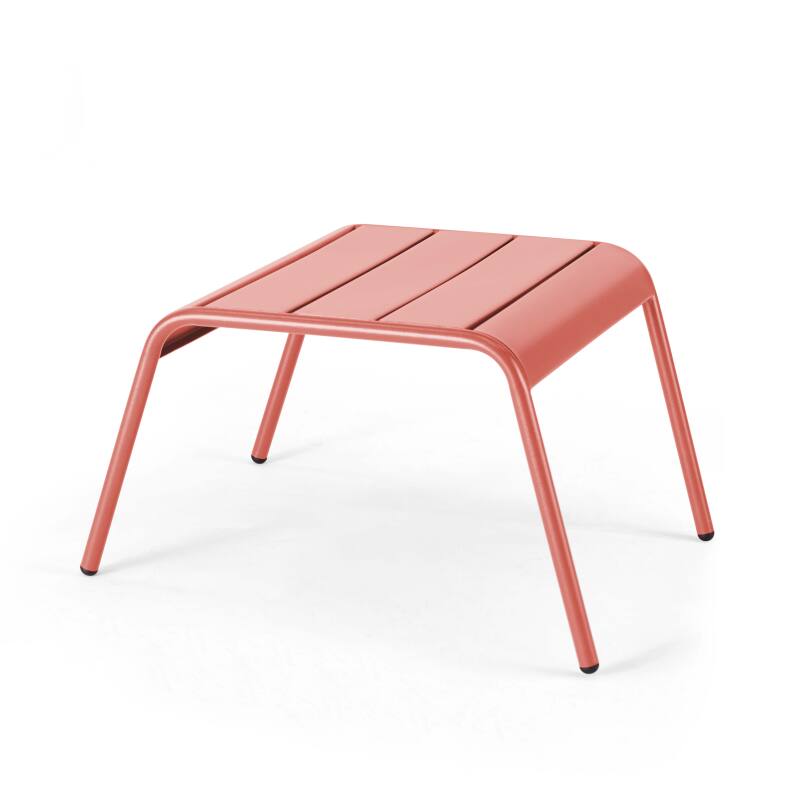 Lote de 2 sillones bajos y reposapiés de metal (3/6)