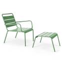 Lote de 2 sillones bajos con reposapiés de metal en gris antracita + 1 color