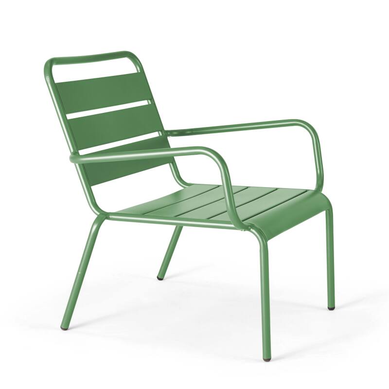 Lote de 2 sillones bajos con reposapiés de metal en gris antracita + 1 color