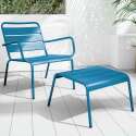 Lote de 2 sillones bajos con reposapiés de metal en gris antracita + 1 color