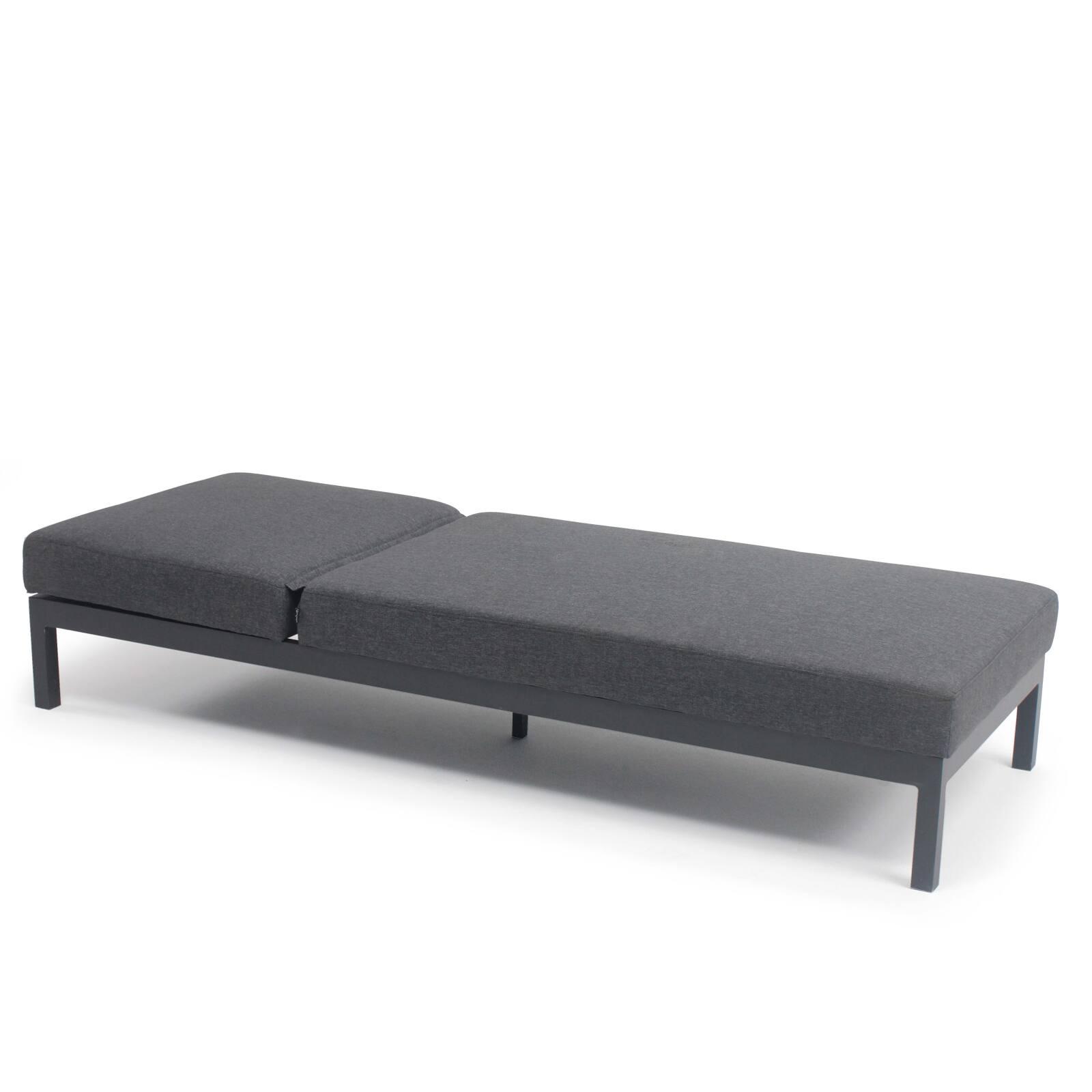 Lote de 2 tumbonas con cojín, reclinables en 5 posiciones