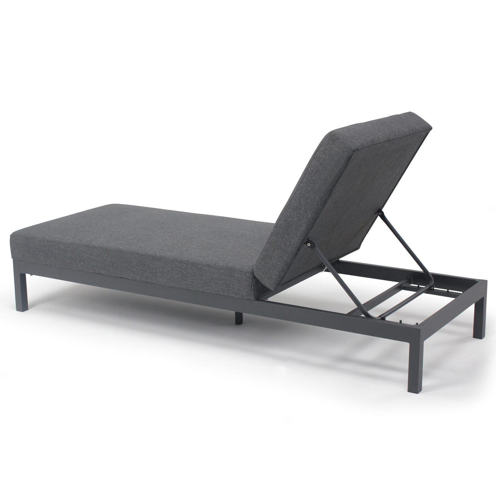 Lote de 2 tumbonas con cojín, reclinables en 5 posiciones