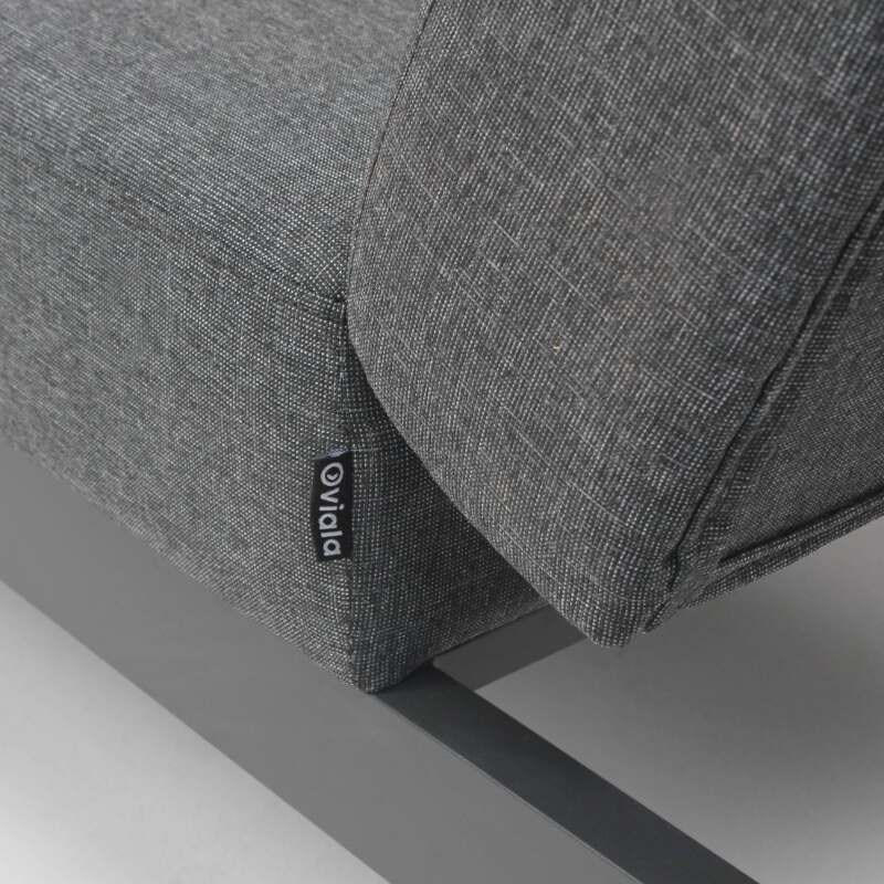 Lote de 2 juegos de tumbonas con cojín y mesas auxiliares, reclinables en 5 posiciones (5/6)