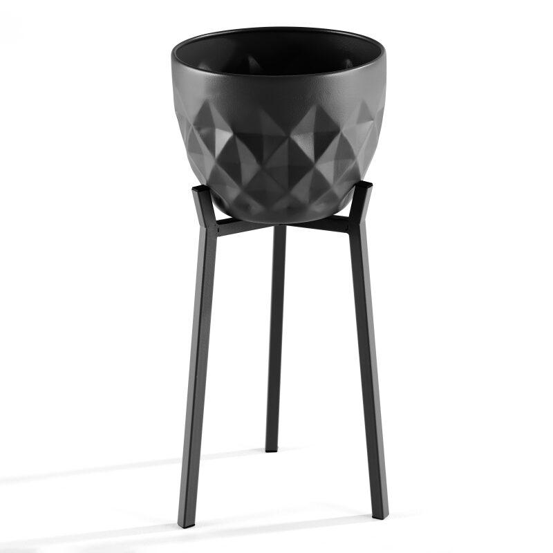 Lote de 2 macetas con soporte de metal
