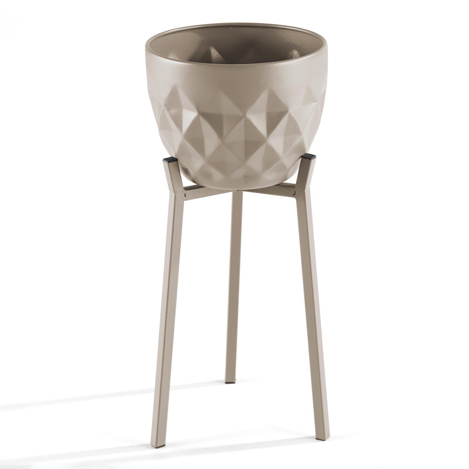 Lote de 2 macetas con soporte de metal