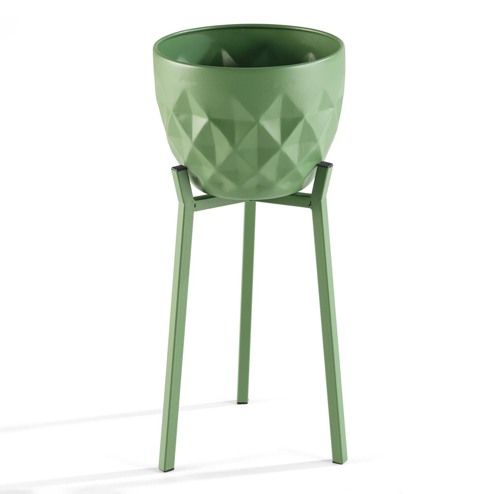 Lote de 2 macetas con soporte de metal