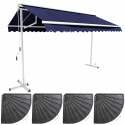 Conjunto de toldo a dos aguas (3 x 3 m) + 4 losas con contrapeso