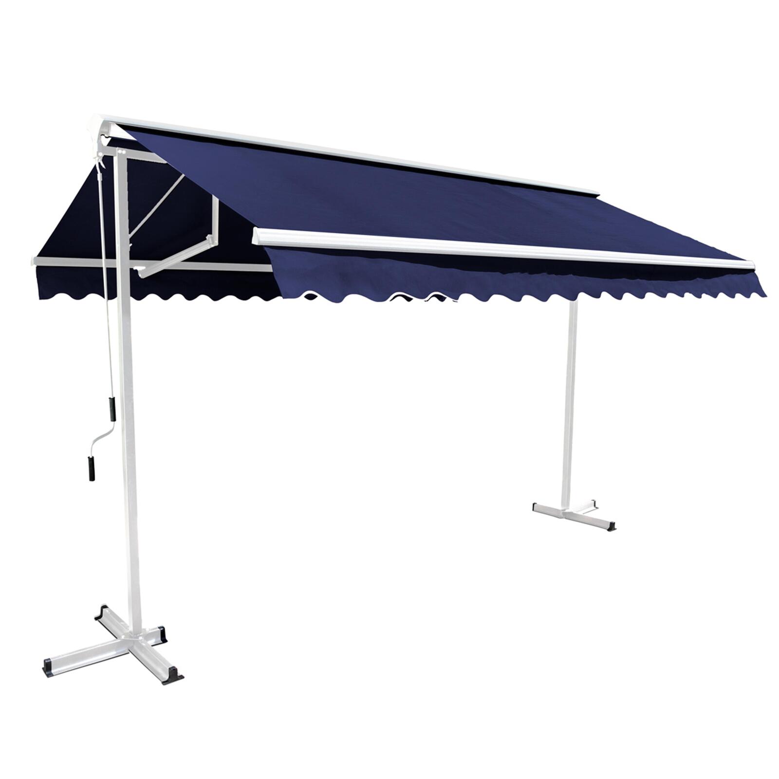 Conjunto de toldo a dos aguas (3 x 3 m) + 4 losas con contrapeso
