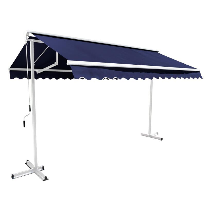 Conjunto de toldo a dos aguas (3 x 3 m) + 4 losas con contrapeso (3/4)