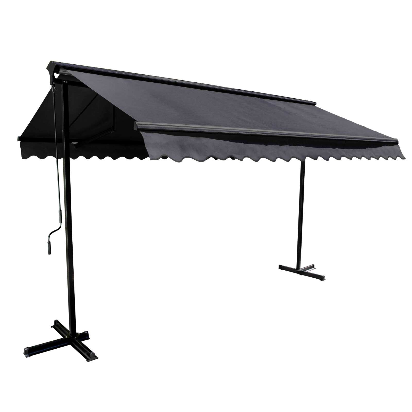 Conjunto de toldo a dos aguas (3 x 3 m) + 4 losas con contrapeso