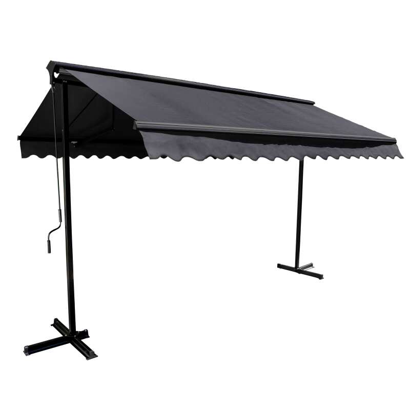 Conjunto de toldo a dos aguas (3 x 3 m) + 4 losas con contrapeso
