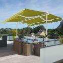 Conjunto de toldo a dos aguas (3 x 3 m) + 4 losas con contrapeso