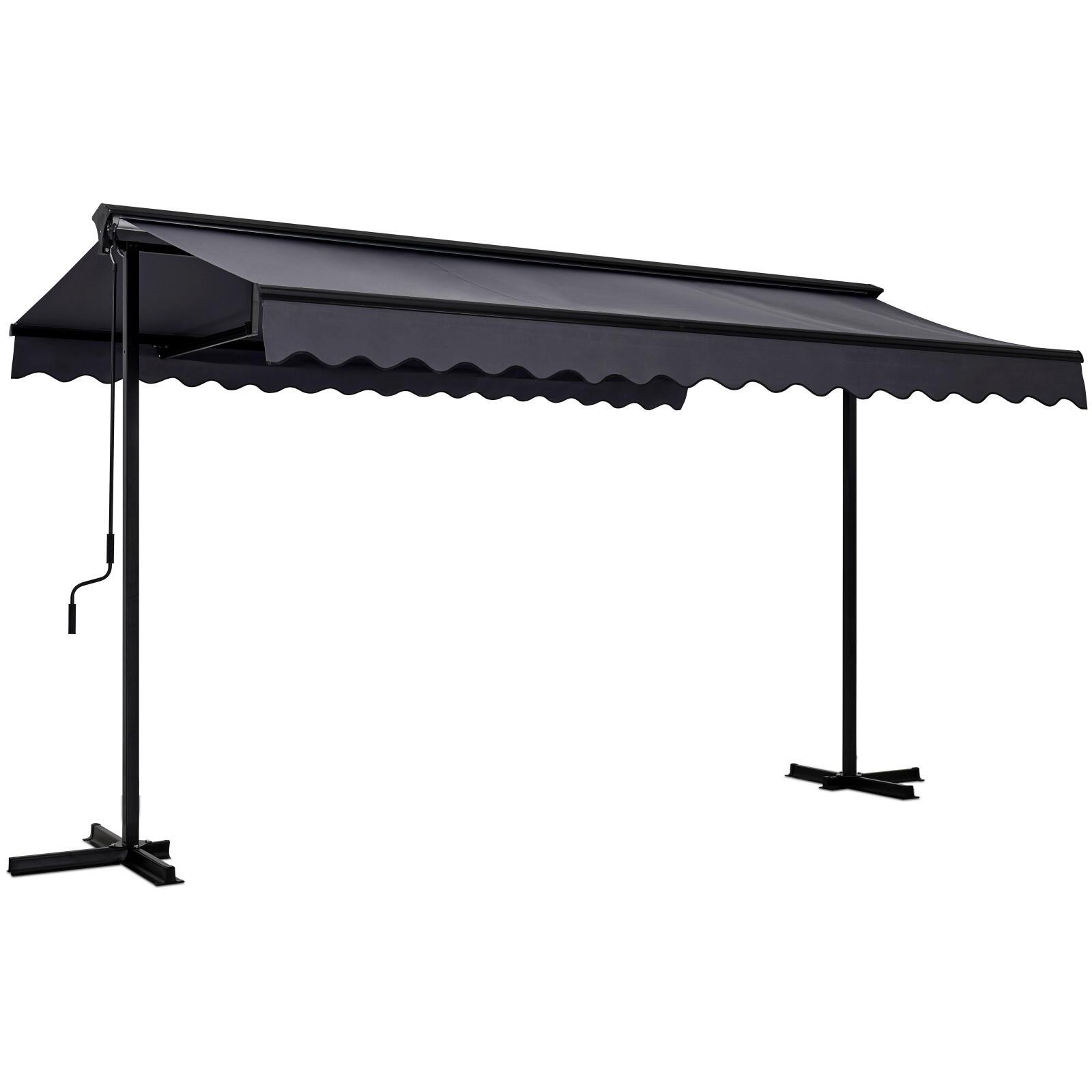 Conjunto de toldo a dos aguas motorizada (3 x 4 m) + 4 losas contrapesadas