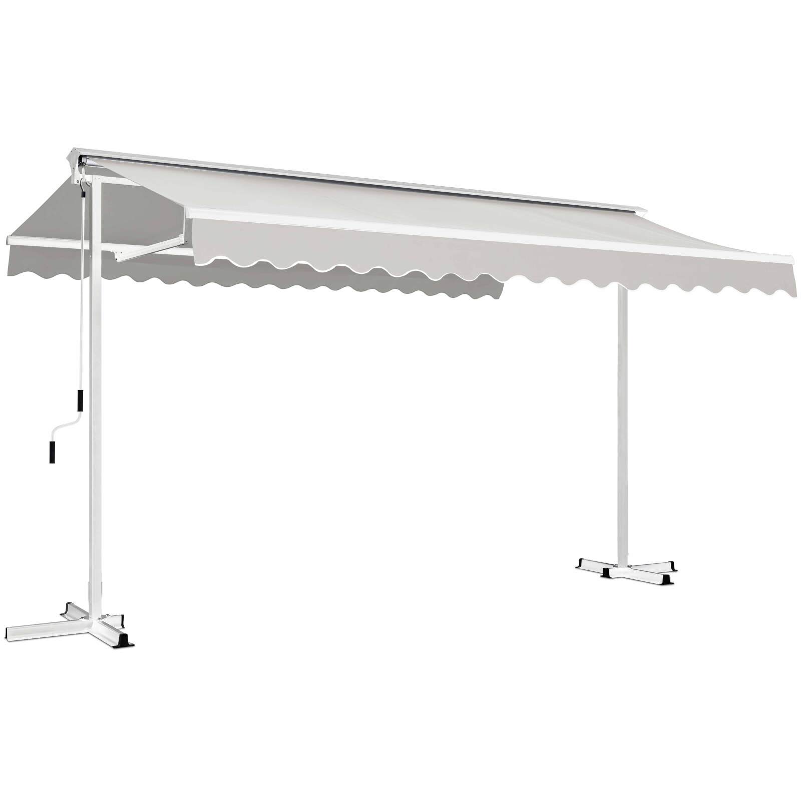 Conjunto de toldo a dos aguas motorizada (3 x 4 m) + 4 losas contrapesadas