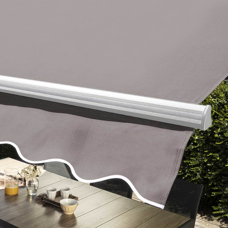 Conjunto de toldo a dos aguas motorizada (3 x 4 m) + 4 losas contrapesadas