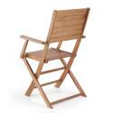 Lote de 2 sillas plegables con reposabrazos de madera de eucalipto FSC®