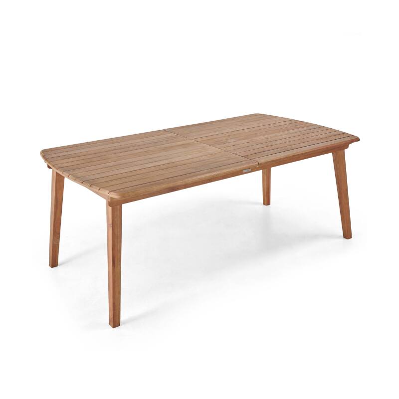 Mesa de jardín rectangular extensible con 8 sillas y 2 sillas con reposabrazos de eucalipto FSC®