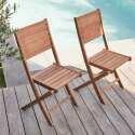 Mesa de jardín rectangular extensible con 8 sillas y 2 sillas con reposabrazos de eucalipto FSC®