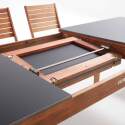 Mesa de jardín rectangular extensible de madera de eucalipto FSC®