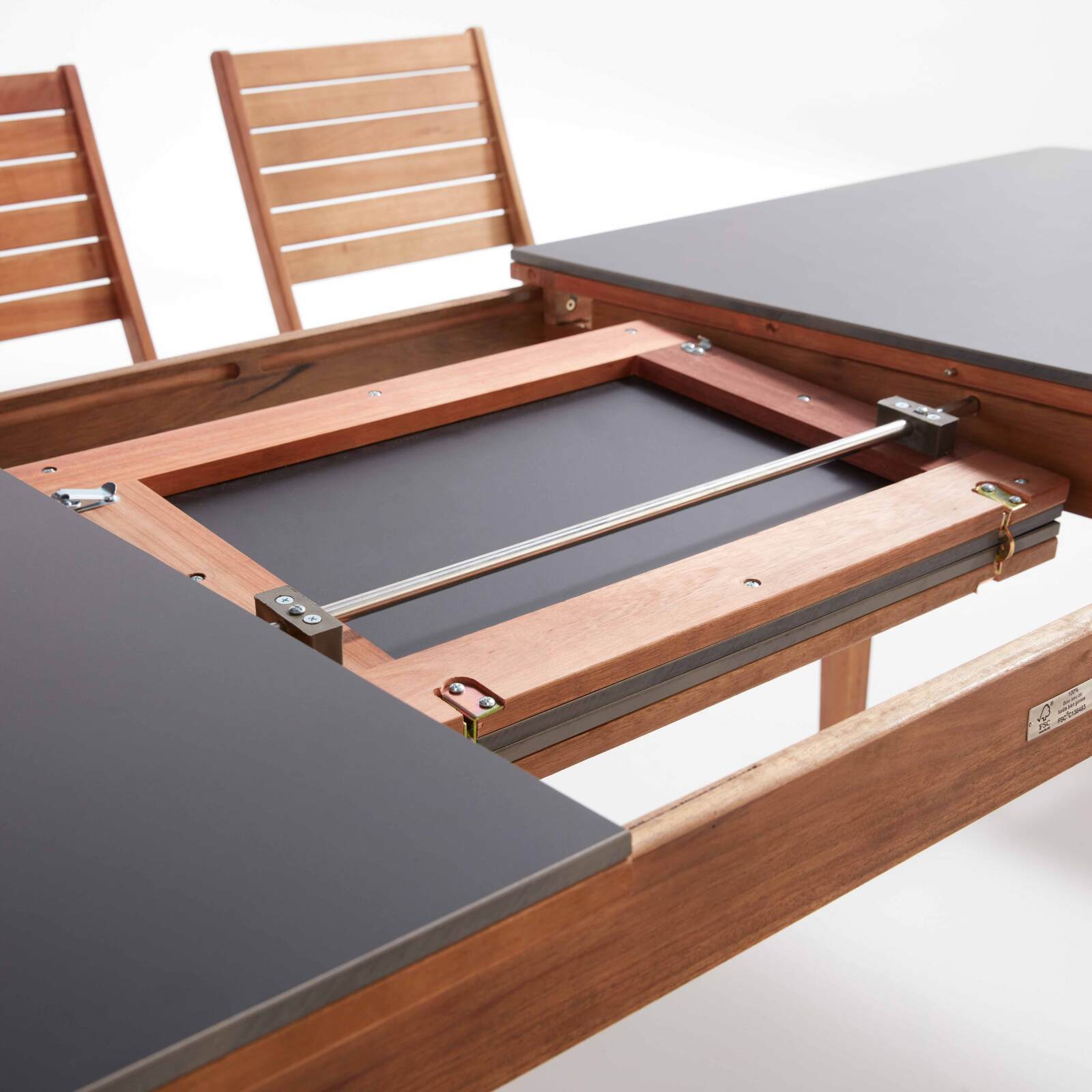 Mesa de jardín rectangular extensible de madera de eucalipto FSC®