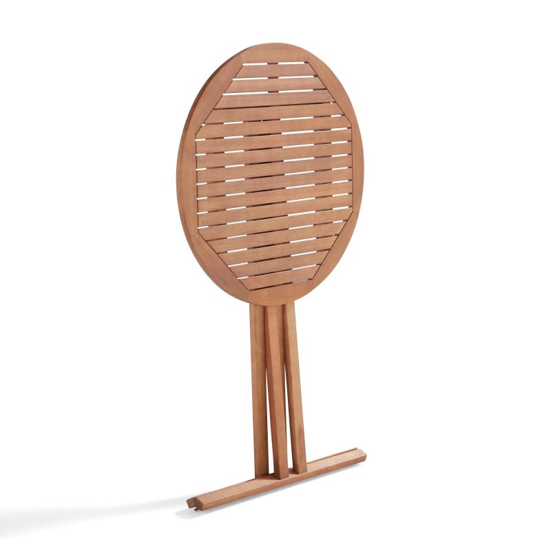 Conjunto de mesa alta plegable + 2 taburetes altos de madera de eucalipto FSC®