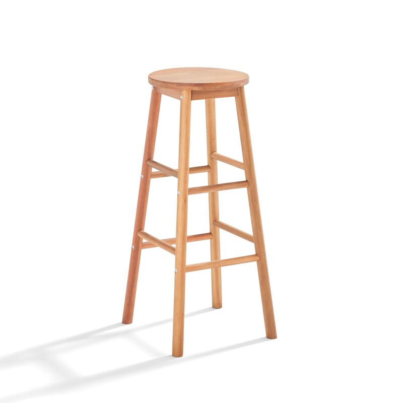 Conjunto de mesa alta plegable + 2 taburetes altos de madera de eucalipto FSC®