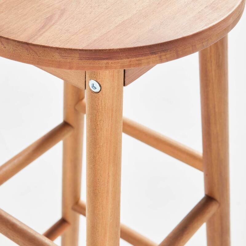 Conjunto de mesa alta plegable + 2 taburetes altos de madera de eucalipto FSC®