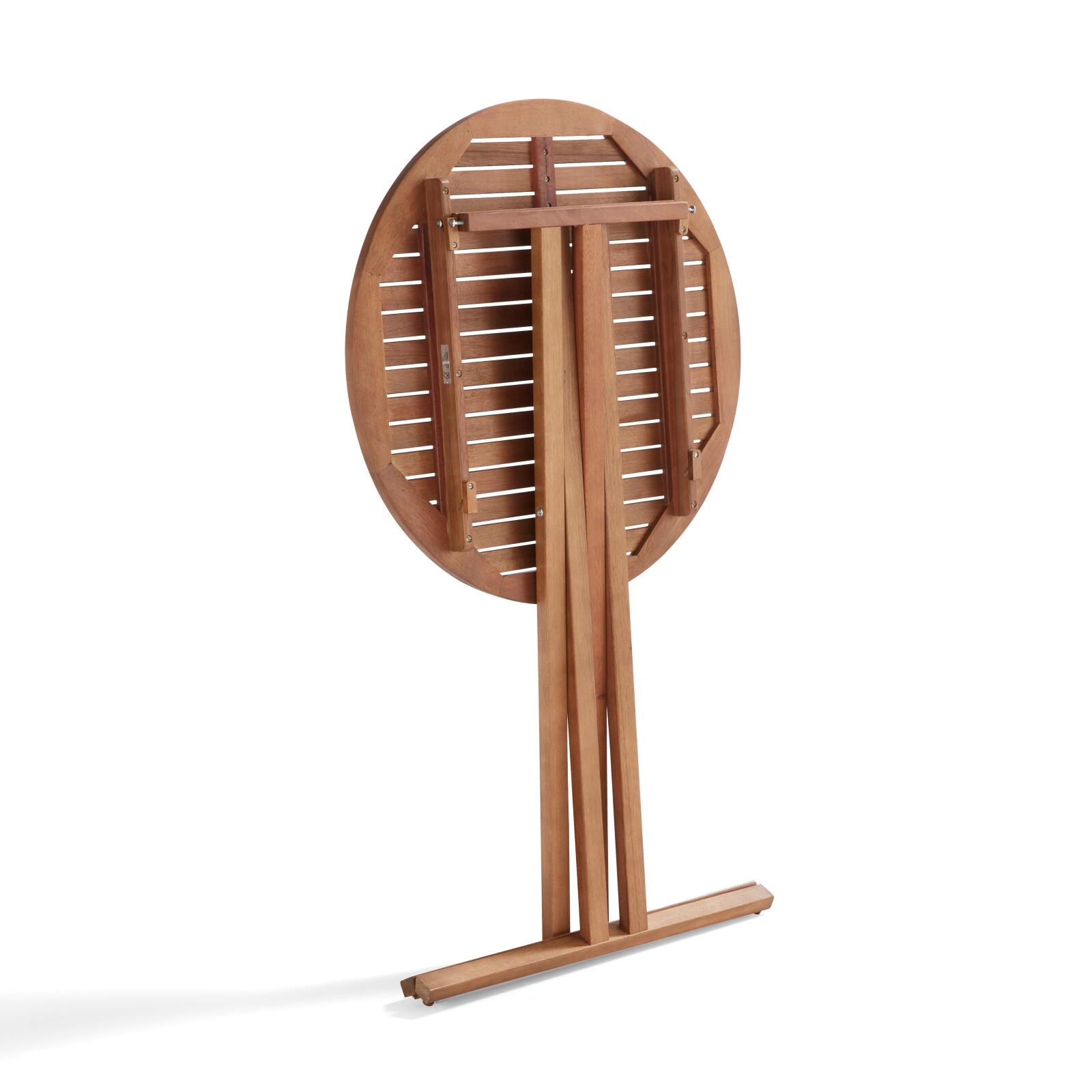 Mesa alta plegable redonda de madera de eucalipto FSC® (⌀80 x 110 cm)