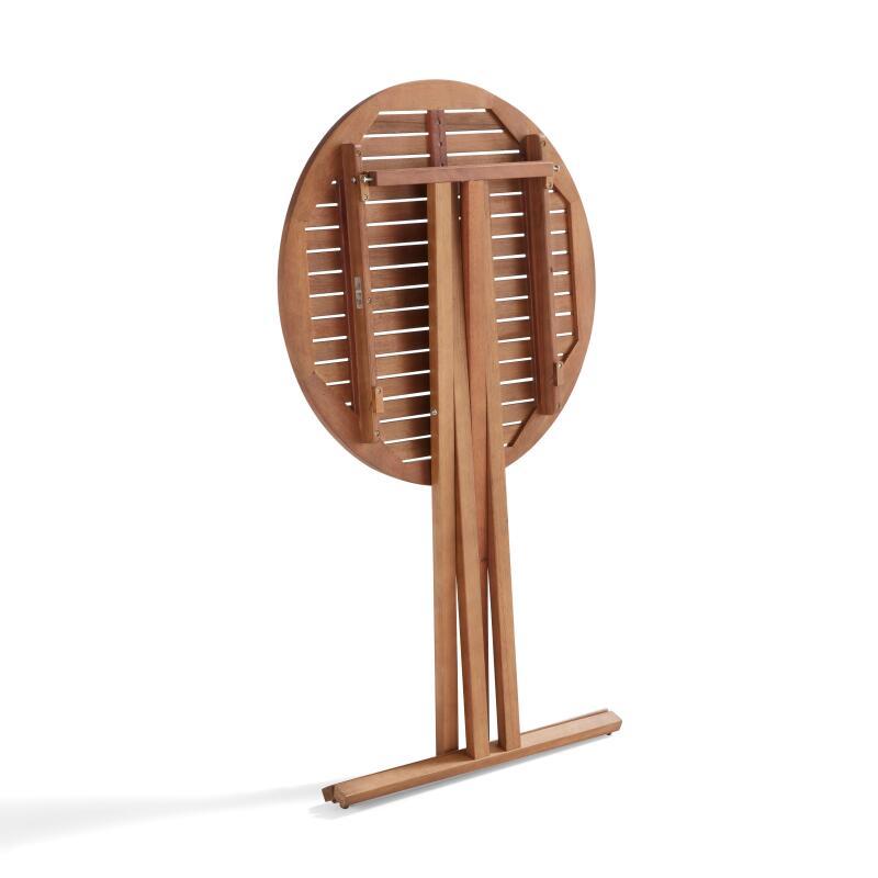 Mesa alta plegable redonda de madera de eucalipto FSC® (⌀80 x 110 cm) (3/7)