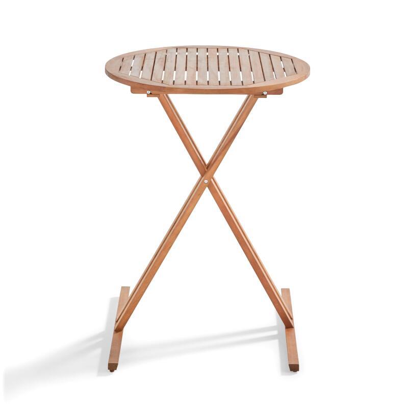 Mesa alta plegable redonda de madera de eucalipto FSC® (⌀80 x 110 cm)