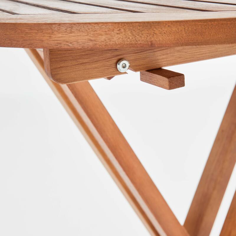 Mesa alta plegable redonda de madera de eucalipto FSC® (⌀80 x 110 cm) (5/7)