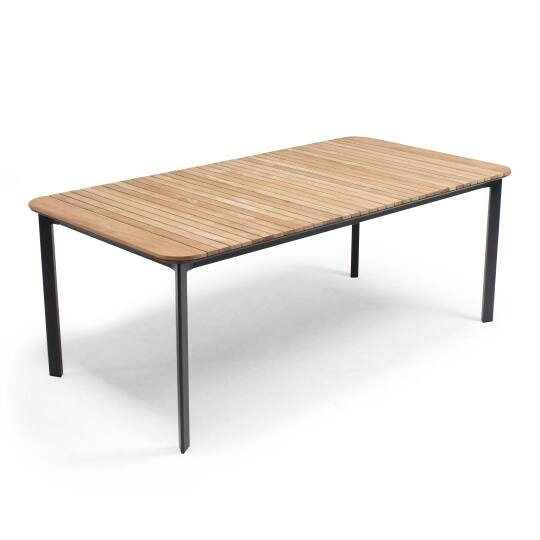 Mesa de jardín (200 x 100 x 75 cm) de aluminio y teca