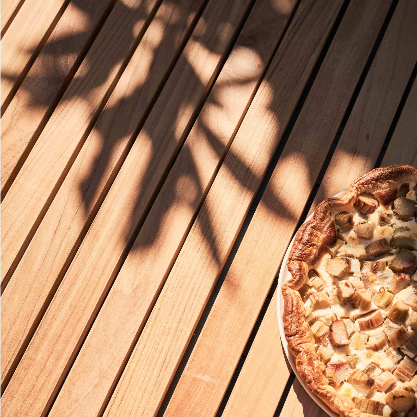 Mesa de jardín (200 x 100 x 75 cm) de aluminio y teca