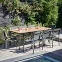Mesa de jardín (200 x 100 x 75 cm) de aluminio y teca