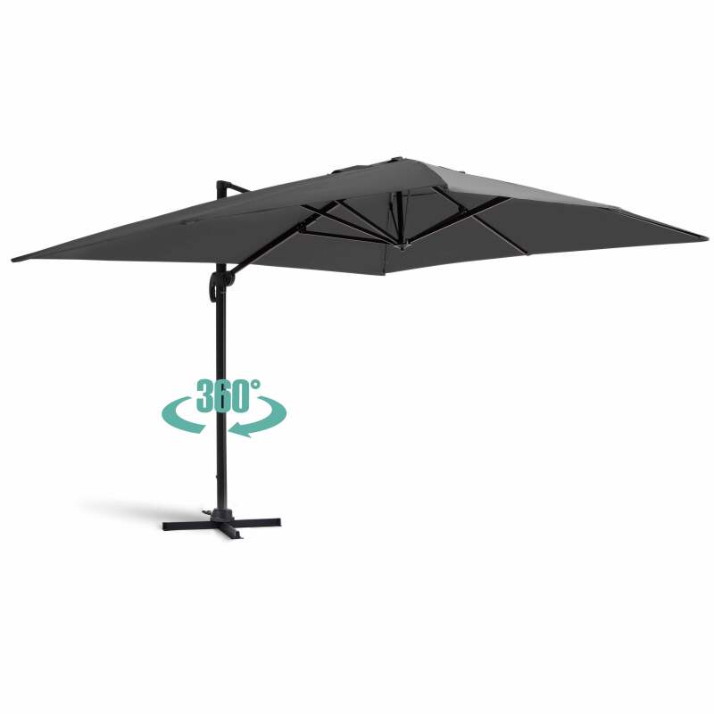 Conjunto de sombrilla desplazada (4 x 3m) + 4 losas para rellenar y estabilizar