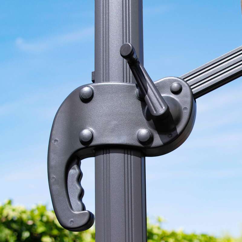 Sombrilla desplazado de conjunto (4 x 3m) + base con ruedas de 100L para contrapesar